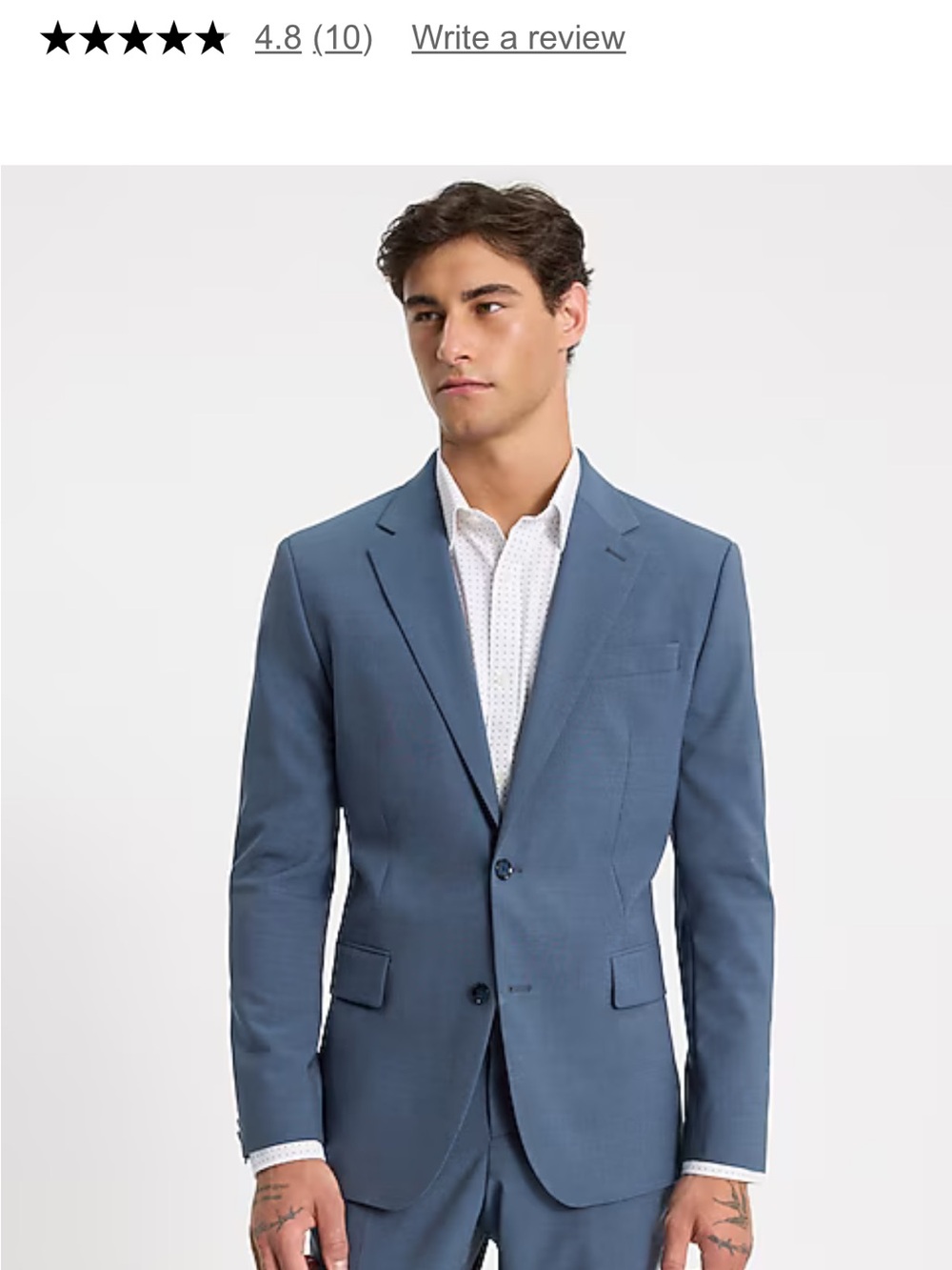 Men's Blue Two-Button Suit Jacket - Modern Tailored Fit